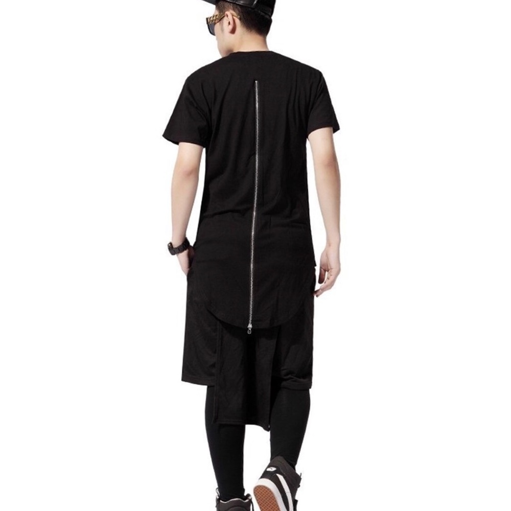 Black longline T-shirt